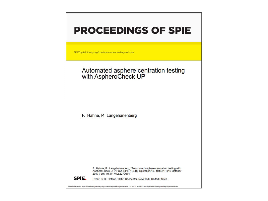 Whitepaper: Automated asphere centration testing with AsphereCheck UP